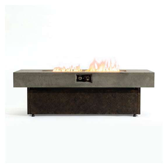 TheEshow 56" x 23" Propane Fire Pit Table, 50,000 BTU Outdoor Gas Fire Pit