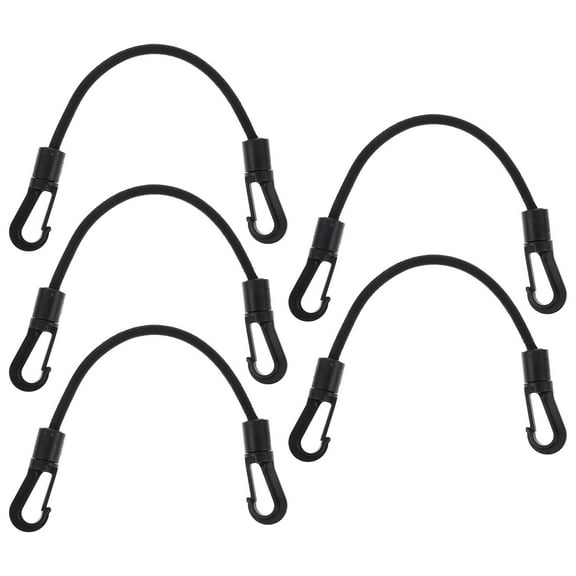 5 Pcs Hooks Kayak Bungee Cord .00X1.80X1.30CM Black