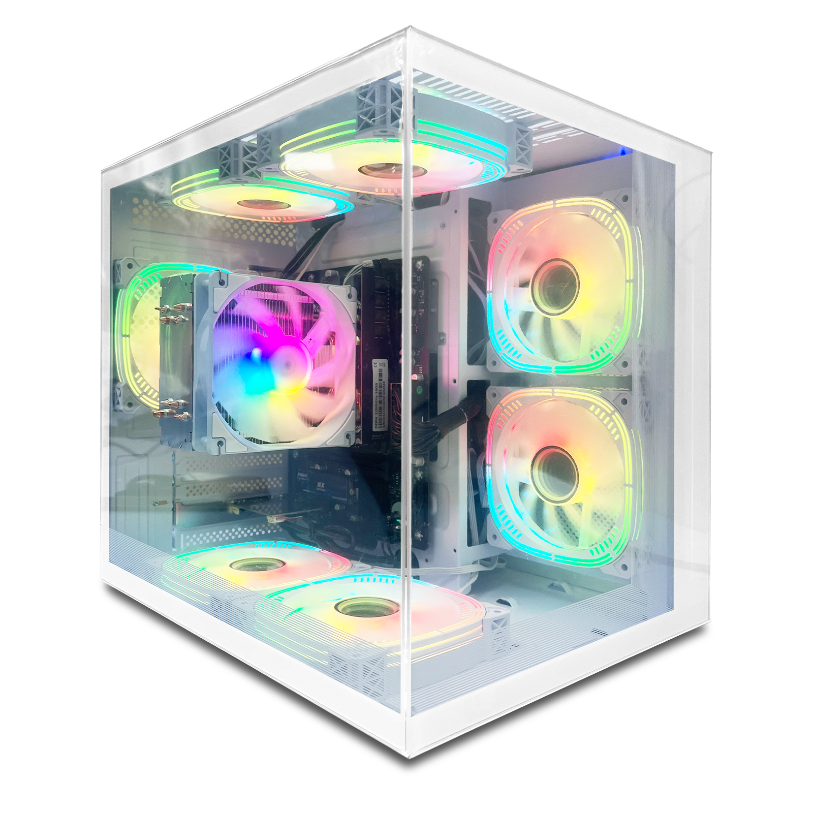 Suevery Gaming PC, AMD Ryzen 5 5600GT, 16GB DDR4 RAM, Vega7, 512GB SSD, Wi-Fi 6-White