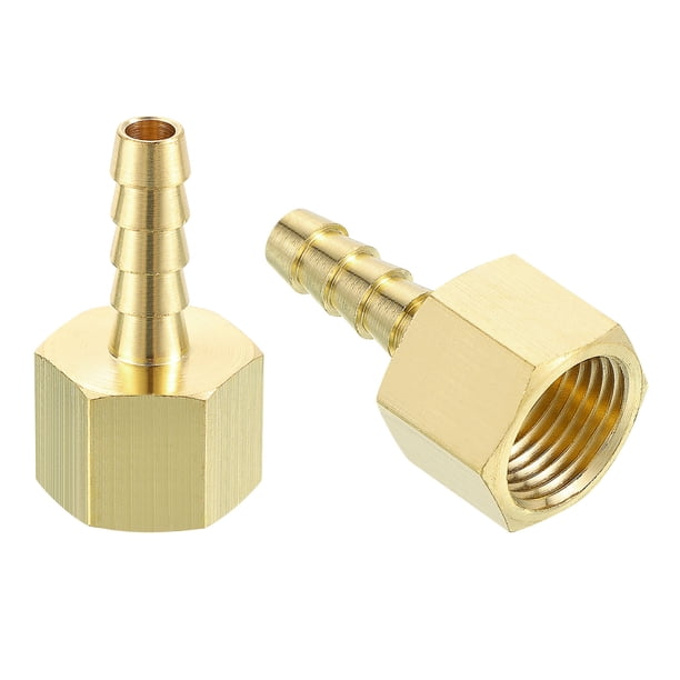 Conector de manguera de latón Uxcell, conector de manguera hembra 1/4' Barb x 3/8' NPT 5