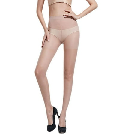 

DNDKILG Womens Control Top Sheer Pantyhose Silk Tights Khaki One Size