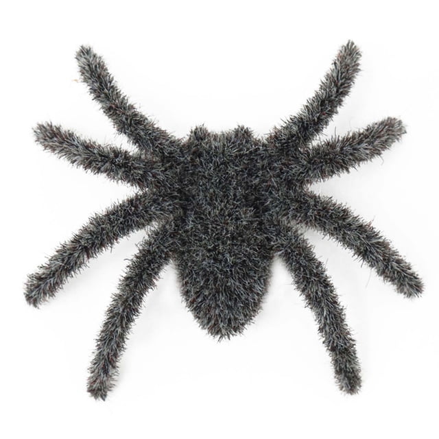 Juguete de plástico negro realista con pelo, pequeño y aterrador, para bromas y fiestas, decoración espeluznante de Halloween