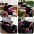 thumbnail image 6 of Pink Rose Table Runner 72 Inches Long, Vintage Abstract Garden Flower Floral Black Kitchen Coffee Dining Table Decoration for Home Party Birthday Wedding Home Decor 13x72 Inches, 6 of 8