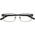 thumbnail image 3 of M+ Men's Birch +3.00 Rectangle Reading Glasses with Case, Gunmetal, 3 of 5