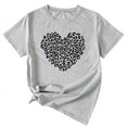thumbnail image 2 of Anbech Heart Printed T-Shirt for Women Cute Graphic Junior Girls Short Sleeve Tee Tops with Crew Neck, 2 of 3