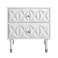 thumbnail image 5 of Riverbay Furniture 2 Drawer Geo Texture Nightstand in White, 5 of 7