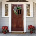 thumbnail image 2 of HAOAN Monogram Initial Letter Wreaths for Front Door with Striped Linen Bow & Grapevine Base Farmhouse Rustic Door Decor Spring Summer Green Wreath for Indoor Outdoor Home Xmas Decor, 2 of 7