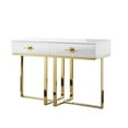 thumbnail image 3 of Bowery Hill Modern 2-Drawers Stainless Steel Base Console Table White/Gold, 3 of 10