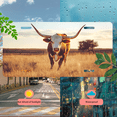 thumbnail image 5 of 1 Pcs 2D Flat License Plate Covers & Frames, Longhorn Cow For Decorative Front, Waterproof For Decoration Aluminum License Plate Covers & Frames Cover For Men Women, 12" X 6", 5 of 7