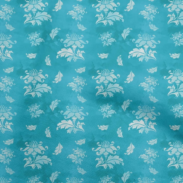 oneOone Polyester Spandex Light Blue Fabric Floral & Craft Projects Decor Fabric Printed By The Yard 56 Inch Wide
