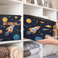 thumbnail image 5 of CURLYOOT Spaceship Rocket Ship Galaxy Theme Storage Bins with Lid, Decorative Fabric Storage Boxes, Foldable Closet Shelf Organizer Baskets for Bedroom, Living Room, Home, 5 of 8