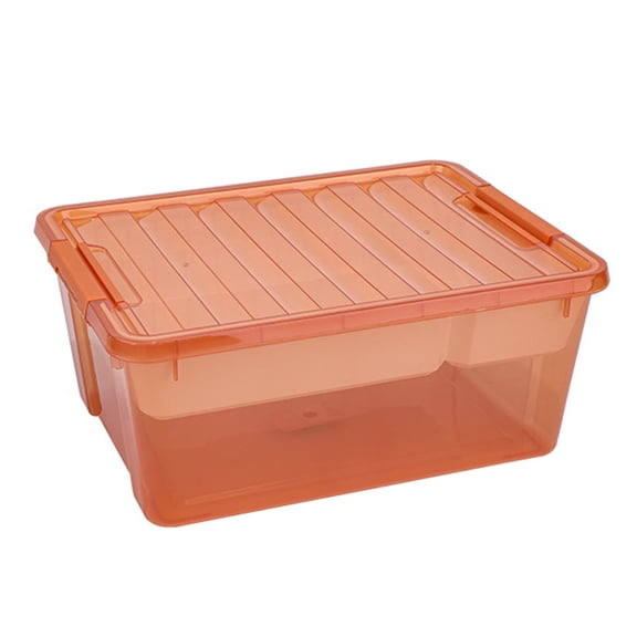 Shoreew Plastic Storage Box with Divided Tray Large Capacity Transparent Stackable Toy Storage Bin Playroom Container Organizer with Lid