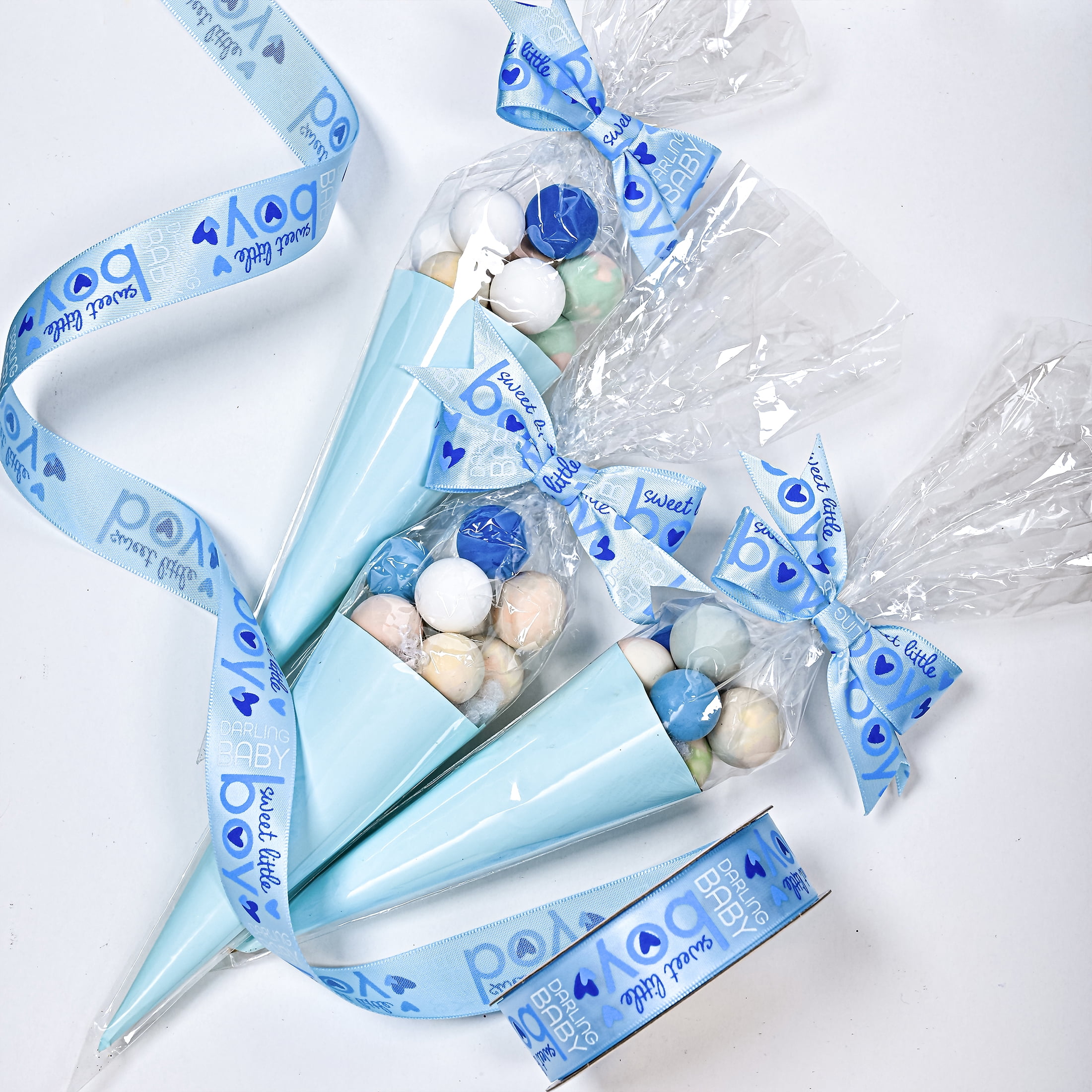 Gwen Studios 7/8" Sweet Little Boy Blue Satin Ribbon, 3 Yards