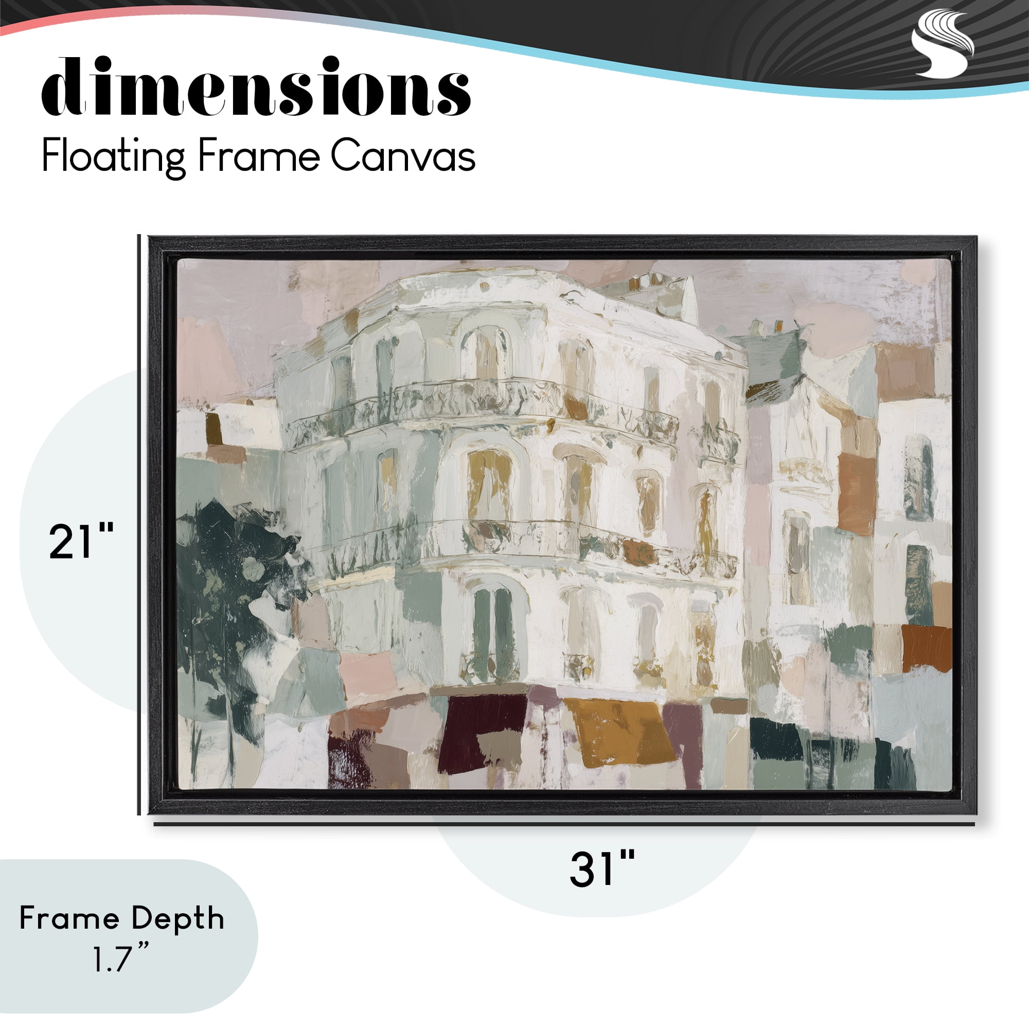 Stupell Industries Barcelona Street Corner Black Framed Floater Canvas Wall Art, design by Chromatic Storm Studio