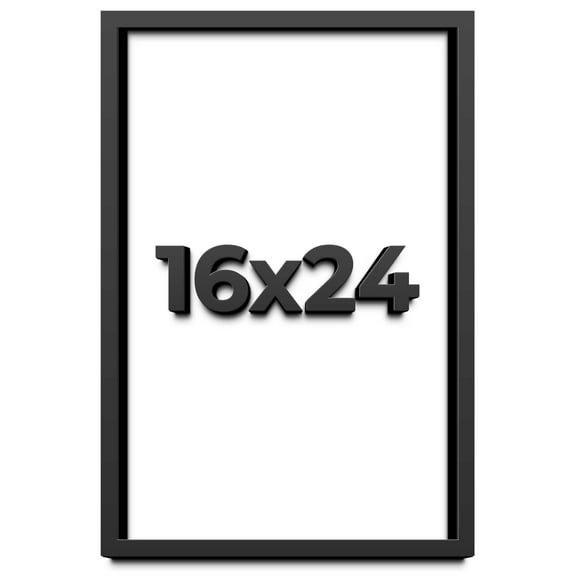 16x24 Shadow Box Frame Black | 1 inches Deep Real Wood Contemporary Shadowbox Display Frame | UV