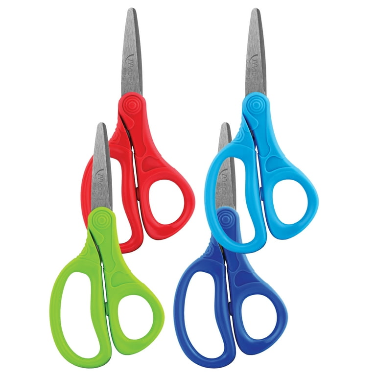 5.5 Pointed Tip Assorted Colors Stainless Steel Scissors, Pack of 36