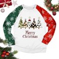 thumbnail image 2 of asdoklhq Womens Flannel Shirt Women's Christmas Printed Shoulder Long Sleeved Sweatshirt with Round Neck Top White M, 2 of 4
