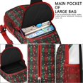 thumbnail image 4 of Sling Backpack,Red and Green Plaid Christmas Snow Pattern Crossbody Bag with Water Bottle Holder,Waterproof Sling Bag for Men/Women with Chest Phone Holder for Hiking,Travel, 4 of 6