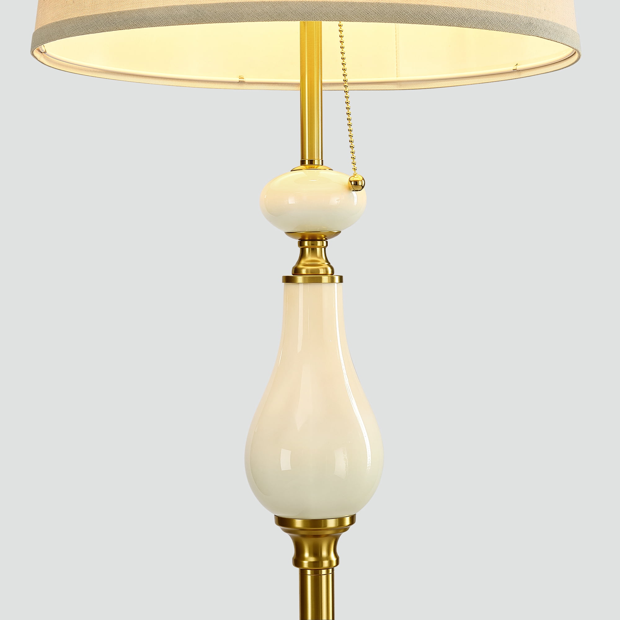 KAISITE 67.4'' Height Modern Floor Lamp, Fabric Shade Lighting For Living Room, Bedroom, Ideal for Reading, Pull Chain Included