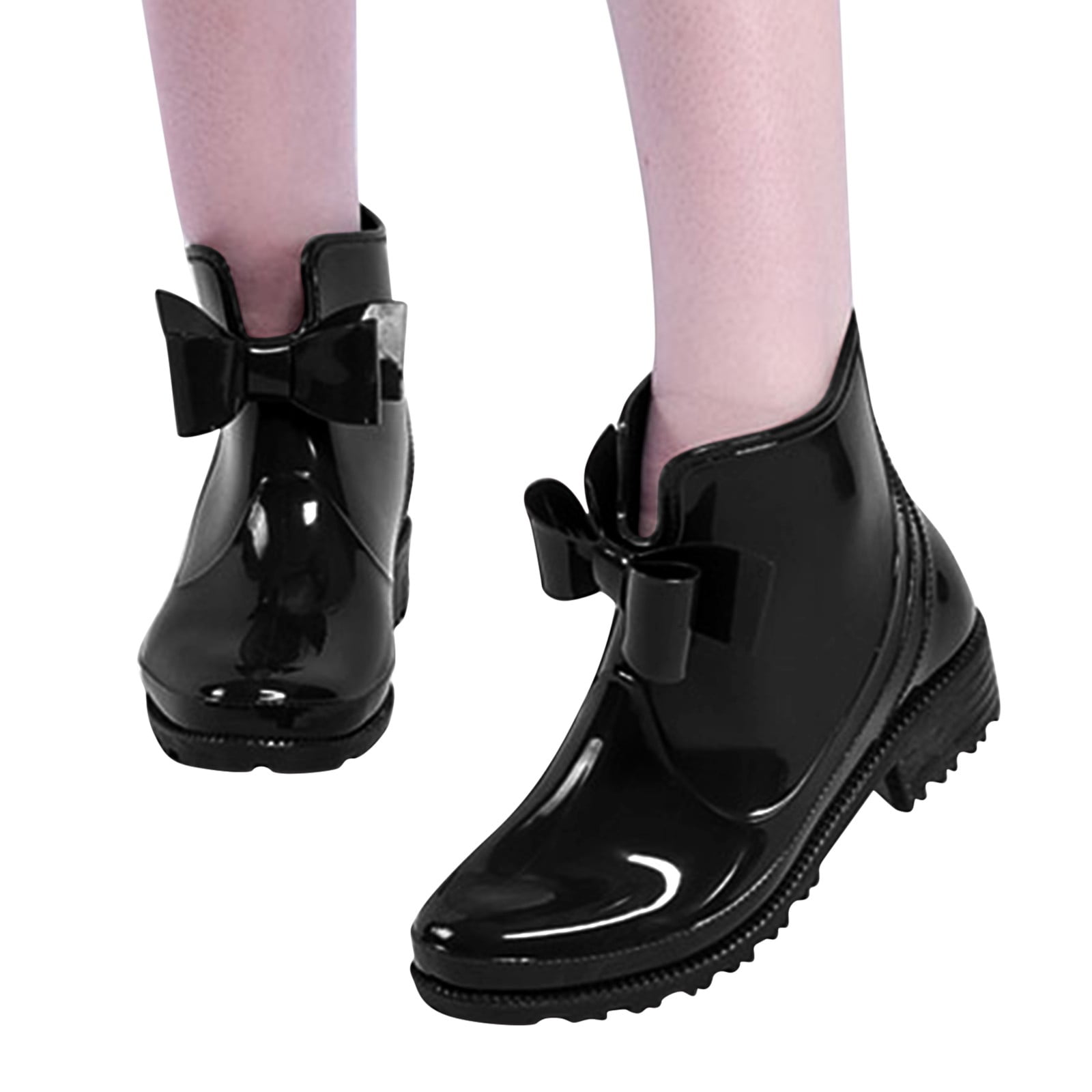 Sunbona Women Rain Shoes Waterproof Shoes Comfortable Light Ankle Rain Boots Frosted Outdoor Rain Boots Lightweight Grippy and Fashion