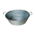 thumbnail image 4 of Embossed Design Oval Shape Galvanized Steel Tub with Side Handles Small Silver - Saltoro Sherpi, 4 of 6