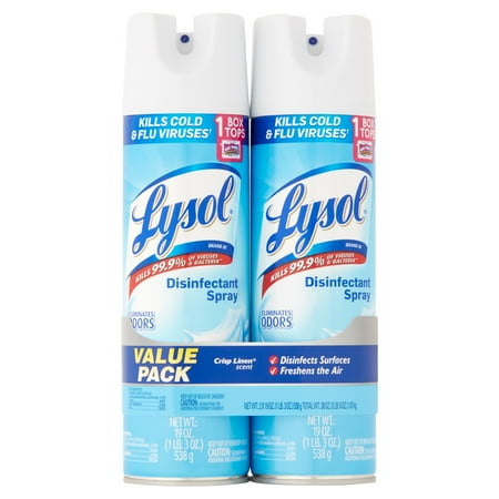 Lysol Crisp Linen Disinfectant Spray - 2ct/19 fl oz