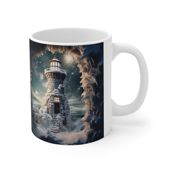 Ceramic Mug 11oz 3-D Enhanced Lighthouse