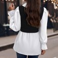 thumbnail image 4 of Kaemgyyd Womens Tops Trendy Casual Long Sleeve Tunic Shirts Patchwork Loose Work Office Blouse Fashion Business Clothing, 4 of 7