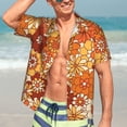 thumbnail image 5 of Yiaed Hippie Flower Print Hawaiian Shirt for Men Short Sleeve Button Down Shirts Beach Shirts for Men-Small, 5 of 5