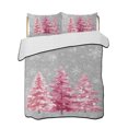 thumbnail image 2 of Grey Pink Christmas Twin XL Size Down Alternative Comforter, Lightweight Comforter Quilt Bedding Set with Pillow Shams Xmas Tree Snowflake Winter All Seasons Bed Comforter Duvet Insert 68"x98", 2 of 7