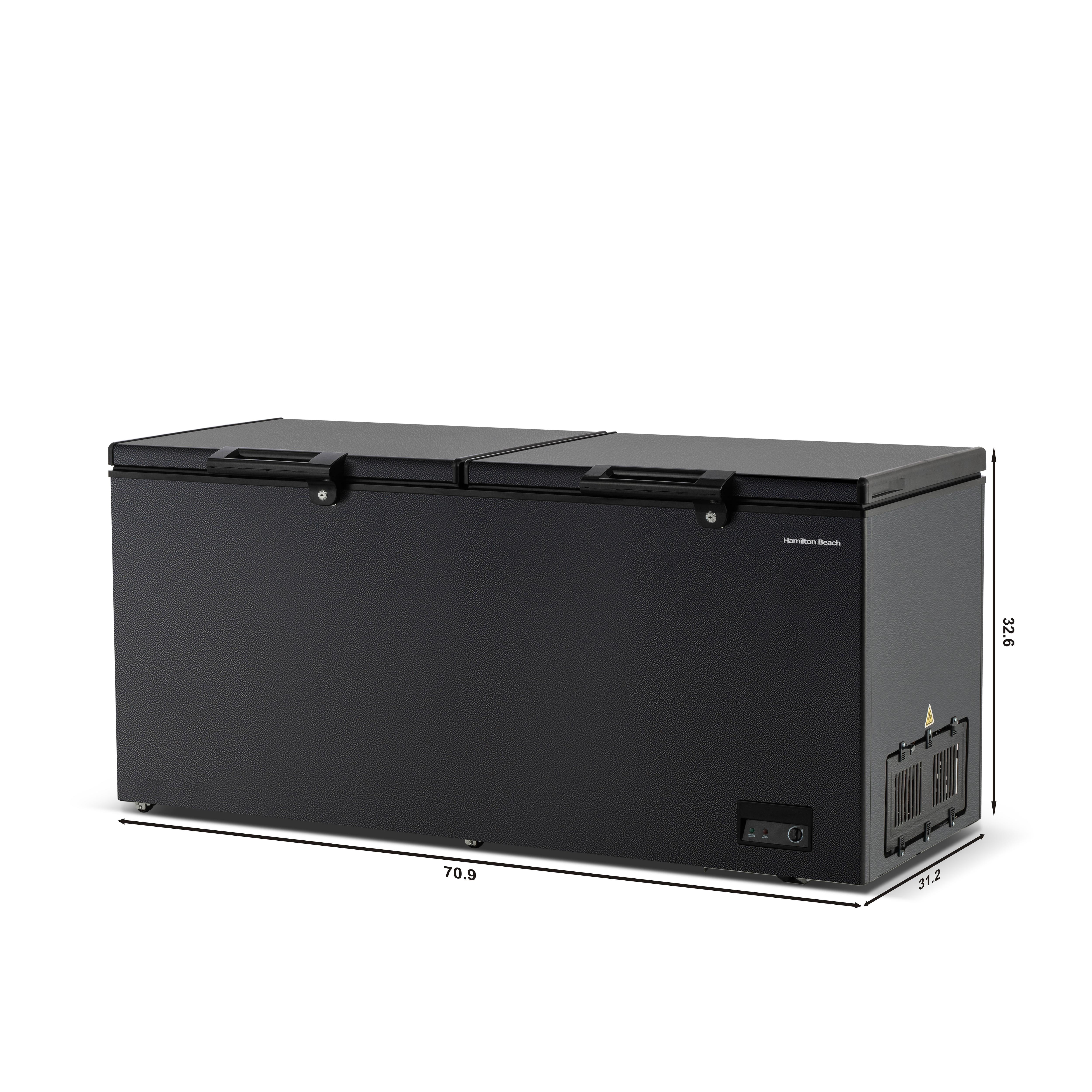Hamilton Beach 21 Cu. ft. Chest Freezer in Black Granite Finish, Two-Door Garage Ready Deep Freezer, HBFRF2113