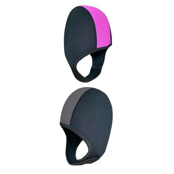 2 capuchas de neopreno de 2,5 mm para buceo, natación, surf gris rosa rojo