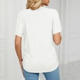 thumbnail image 5 of Wycnly Womens Blouses and Tops Dressy Breathable Comfy Casual Loose Basic Workout Tshirts Summer Solid V-Neck Short Sleeve Cute Tees Tops White l, 5 of 5