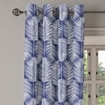 thumbnail image 2 of Ambesonne Palm Leaf Grommet Curtain, Navy Tropic Leaves Exotic, 50"x96", Navy Blue White, 2 of 5