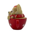 thumbnail image 3 of Galt International Teacup Chihuahua Puppy Christmas Figurine Ornament - 3.5" - Red and Brown, 3 of 4