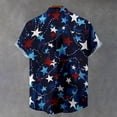 thumbnail image 5 of jowamay Mens Patriotic Button Up Shirt Star Print American Flag Button Up Shirt Stand Collar Tops for Daily Wear Parade, 5 of 9