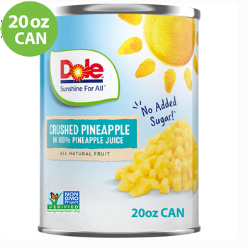 Dole Crushed Pineapple in 100% Pineapple Juice, 20 oz Can