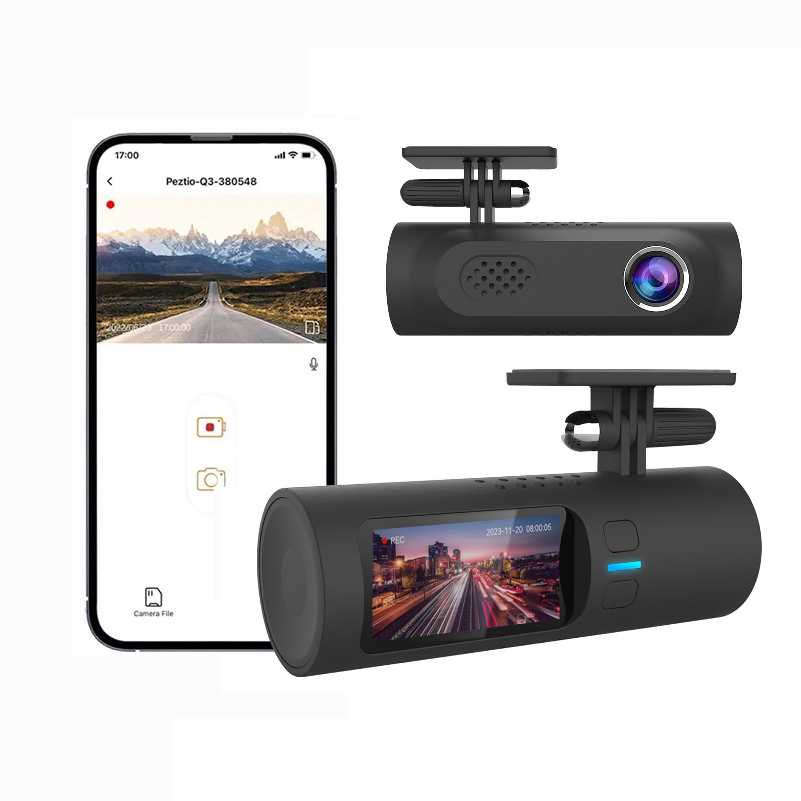 Meitianfacai Smart Dash Cam 2K Full HD , Night Vision Dash Cam, Driving Recorder Motion Detection DVR ，Built In WIFi, Loop Recording, Parking Monitor， Accident Lock Dash Cam