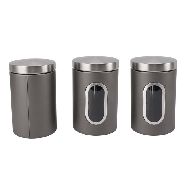 Stainless Steel Airtight Canisters Coffee Storage, Large Capacity Food Grade Container with Visible Window for Coffee Beans Multifunctional Kitchen Canister Set