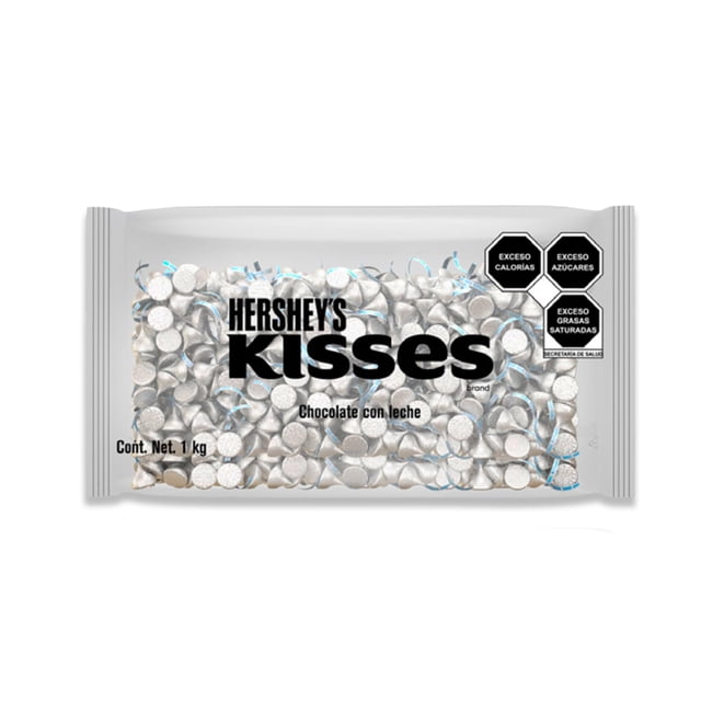 Hershey's Hershey 1 Kilo Chocolates de Leche Kisses Plateado De Bolsa Original