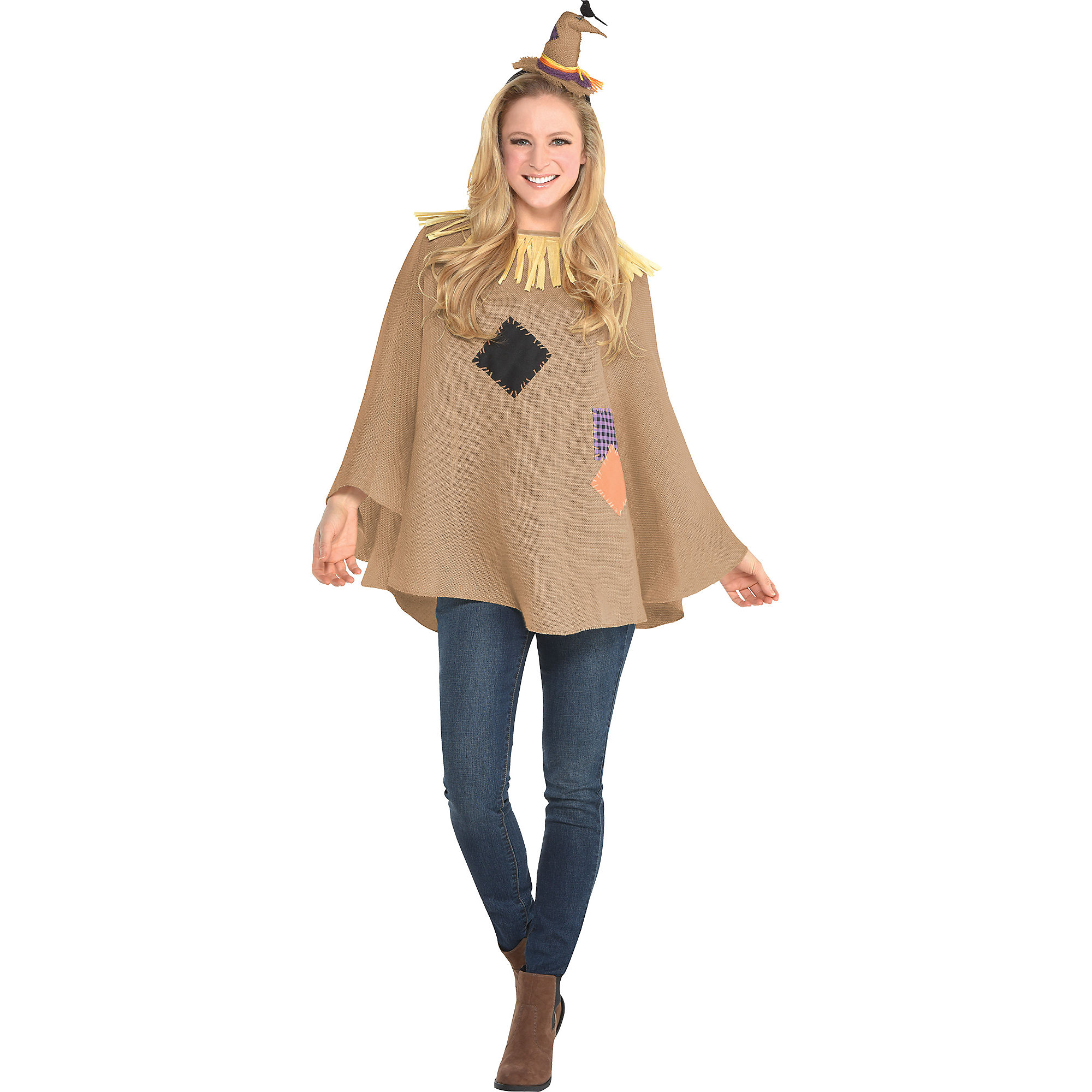 Amscan Scarecrow Halloween Poncho for Women, One Size