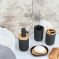 thumbnail image 2 of Black Padang Bathroom Accessory Set 6-Pieces Bamboo, 2 of 6