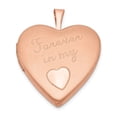 thumbnail image 1 of FB Jewels Sterling Silver Rose Gold-plated 20mm Forever in my Heart Locket, 1 of 4