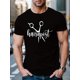 thumbnail image 1 of Camiseta informal de cuello redondo para hombre con diseño geométrico de tijeras de peluquería, tejido de punto 100 % poliéster, ligeramente elástica, corte regular, top de verano - 150 g/m², 1 of 5