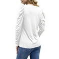 thumbnail image 4 of Womens Shirt V Neck Casual Tshirts Puff Sleeve Tops for Women Solid Color Casual Tunic Tops Blouses, 4 of 5