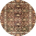 thumbnail image 1 of Ahgly Company Indoor Round Abstract Saffron Red Oriental Area Rugs, 3' Round, 1 of 6