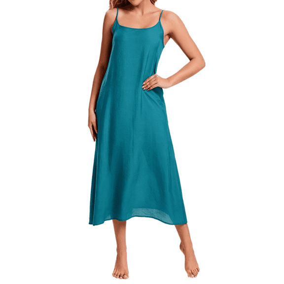 Women Cotton Silk Long Slip Full Slip For Under Dress Camisoles Slip Dress Petticoat