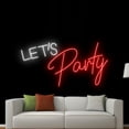 thumbnail image 2 of Handmadetneonsign Lets Party Neon Sign, Quote Wall Art Decor, Party Wall Decor, Bar Pub Home Room Wall Decor, 2 of 5