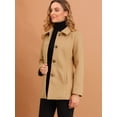 thumbnail image 4 of INSPIRE CHIC Manteau Long pour Femme à Col Peter Pan, à Simple Boutonnage, 4 of 6