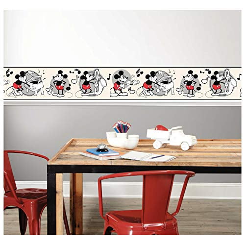 RoomMates Papier Peint Vintage Disney Mickey Mouse Autocollant